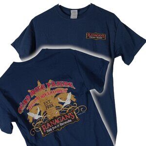 Flanagans Irish Pub T-Shirt Mens S Blue Bermuda Bar Graphic Souvenir Retro